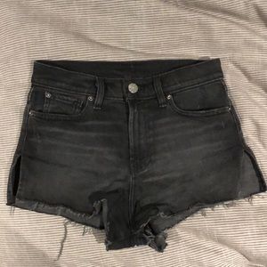 BDG Rugged Black High rise Split Seam Shorts